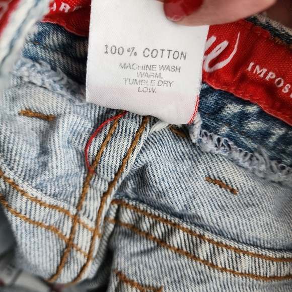 OUTLAW DENIM x VINTAGE High rise straight leg light wash rocker denim heart - Picture 4 of 7